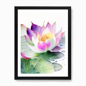 Lotus Flower Petals Watercolour 2 Art Print