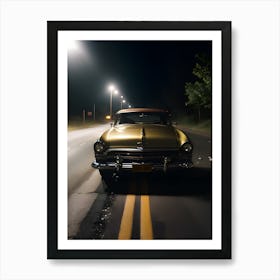 Old Car At Night 5 Art Print