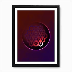 Geometric Neon Glyph on Jewel Tone Triangle Pattern 288 Art Print