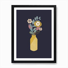 Yellow Pop Vase Art Print