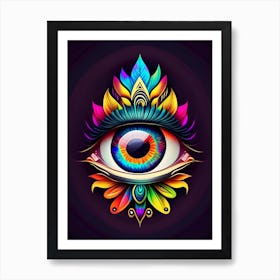 Psychedelic Eye, Symbol, Third Eye Tattoo 5 Art Print