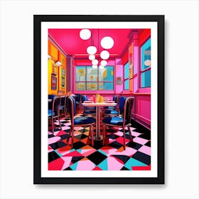 Retro Diner Colour Pop 4 Art Print