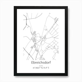 Ebreichsdorf,Austria Minimalist Map Art Print