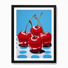 Cherries Checkerboard Inspired 1 Art Print