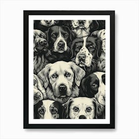 Perfectly Repeatable Artwork With Cute Dog Faces 17 Art Print