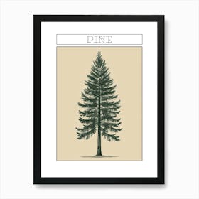 Pine Tree Minimalistic Drawing 4 Poster Art Print