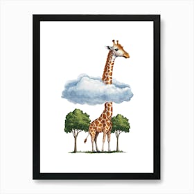 Cloud Giraffe Art Print