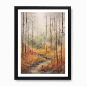 Autumn Forest Landscape Sagano Bamboo Forest Japan 1 Art Print