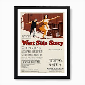 West Side Story Theatre Poster 1968 Art Print