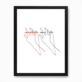 Hands Line Art Print