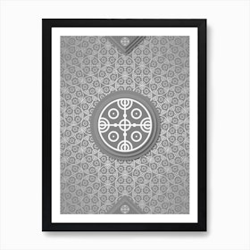 Geometric Glyph Sigil with Hex Array Pattern in Gray n.0184 Art Print