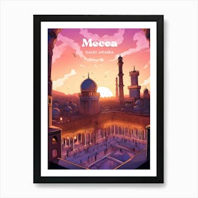 Mecca Saudi Arabia Islam Modern Travel Art Art Print