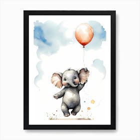 Adorable Chibi Baby Elephant (6) Art Print