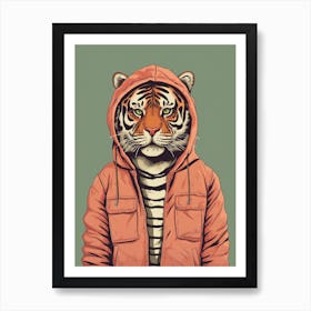 Tiger Illustrations Wearing A Hoodie 7 Art Print