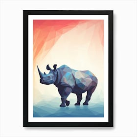 Rhinoceros Minimalist Abstract 2 Art Print