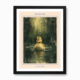 Cute Brushstrokes Ducklings 3 Poster Art Print
