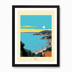 Poster Of Minimal Design Style Of Nice, France 3 Art Print