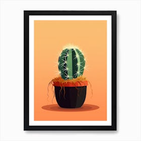 Barrel Cactus Illustration 5 Art Print