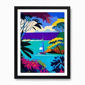 Moyo Island Indonesia Colourful Painting Tropical Destination Art Print