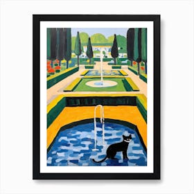 Versailles Gardens France, Cats Matisse Style 1 Art Print