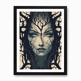 Face Among the Trees Art Print