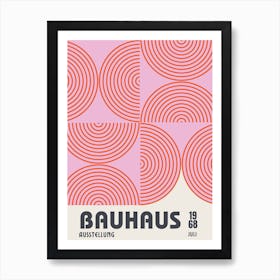 Bauhaus Exhibition Poster, Ausstellung Design Print, Pink & Orange Art Print