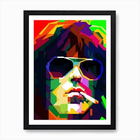 Keith Richards Classic Rock Pop Art WPAP Art Print