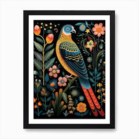 Folk Bird Illustration American Kestrel 2 Art Print