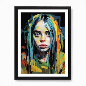 Billie Eilish Pop Art Abstract 2 Art Print