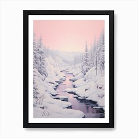 Dreamy Winter Painting Yellowstone National Park United States 4 Art Print