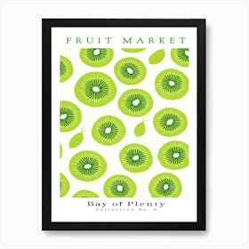 Kiwi Fruit Poster Gift Bay Of Plenty Market Art Print