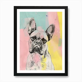 French Bulldog Pastel Illustration 2 Art Print