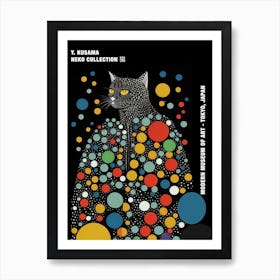 Yayoi Kusama Inspired Cat Poster Art Print