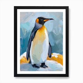 King Penguin Floreana Island Colour Block Painting 3 Art Print