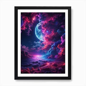 Moon In The Sky Print Art Print