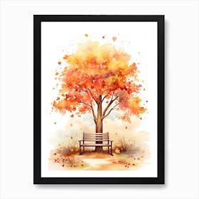 Cute Autumn Fall Scene 76 Art Print