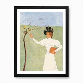 Woman Reaching For Birds (1894), Edward Penfield Art Print