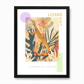 Modern Colourful Lizard Abstract Illustration 1 Poster Art Print