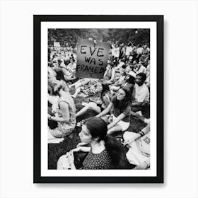 Eve Was Framed, Feminist, Women's Protest, Vintage Black and White Old Photo Art Print