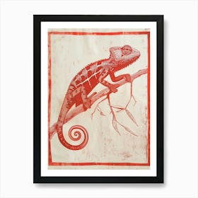 Red Senegal Chameleon 2 Art Print