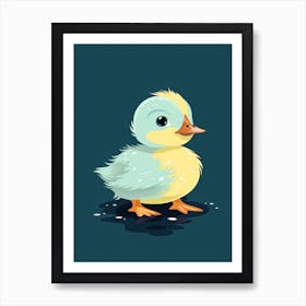 Baby Duckling Minimalistic Illustration 3 Art Print