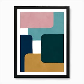 Boho geometric rectangles 3 Art Print