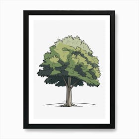 Elm Tree Pixel Illustration 2 Art Print
