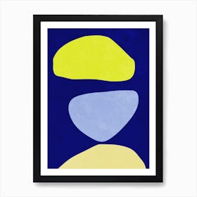 Abstract Forms Blue and yellow Art Print