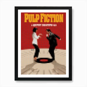 Pulp Fiction In A Pixel Dots Art Style Art Print