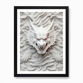 3d Dragon Head Art Print