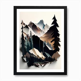 Jasper National Park Canada Cut Out Paper Art Print