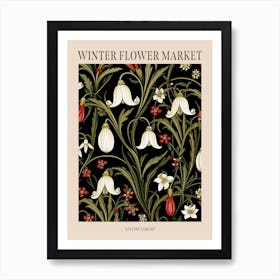 Snowdrop 3 Winter Flower Market Poster Art Print