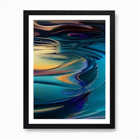 Water Abstract Art Waterscape Crayon 1 Art Print