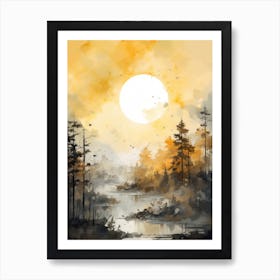 Sunset In The Forest 7 Art Print